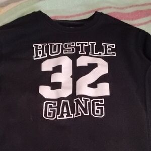 Men's Vintage XL Hustle Gang Black White Sweatshirt Trap Streetwear